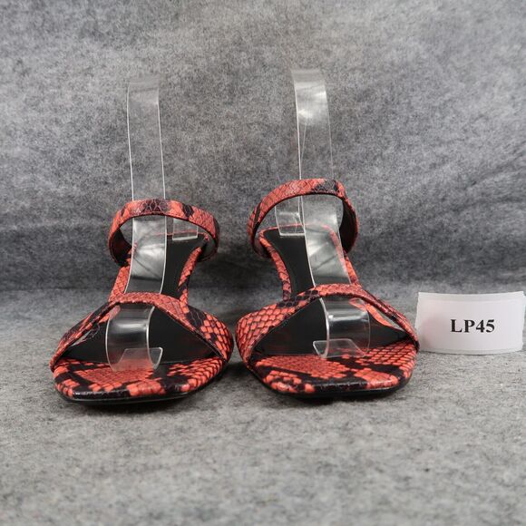 Marc Fisher Shoes Womens 7.5 Mule Sandal Kitten Heel Snake Double Strap Leather - Picture 3 of 14